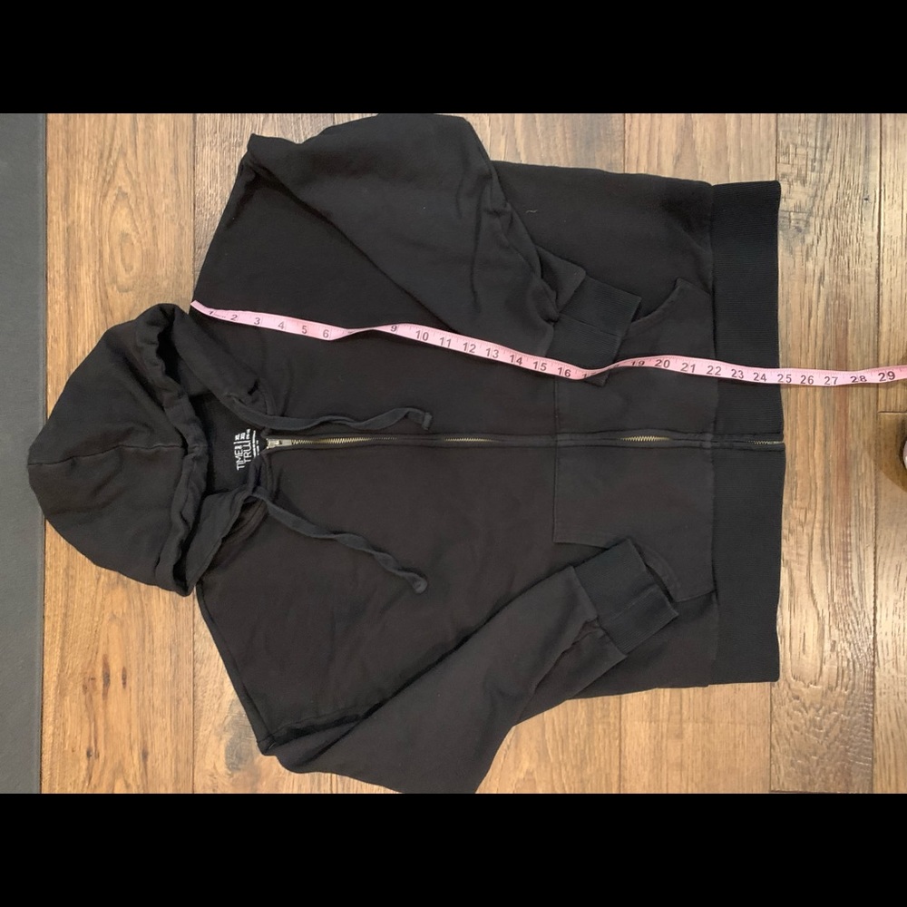 Time & tru black zip hoodie